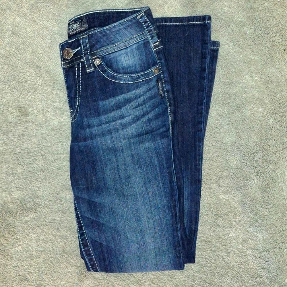 EUC Silver Suki Low Rise Jeans - Picture 9 of 13